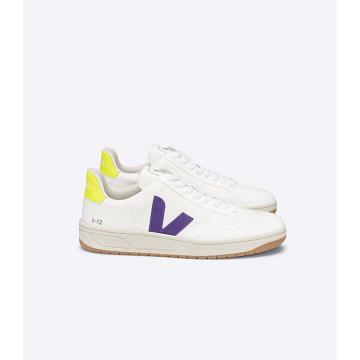 Veja V-12 B-MESH Women's Sneakers White/Purple | NZ 668XYU